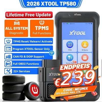 2026 XTOOL TP580 TPMS-Programmiergerät mit OBD2-Vollsystemdiagnosegerät