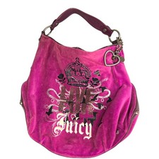 Vintage Purple Juicy Couture Purse Daydreamer Velour Tote Bag Live for Juicy Y2K