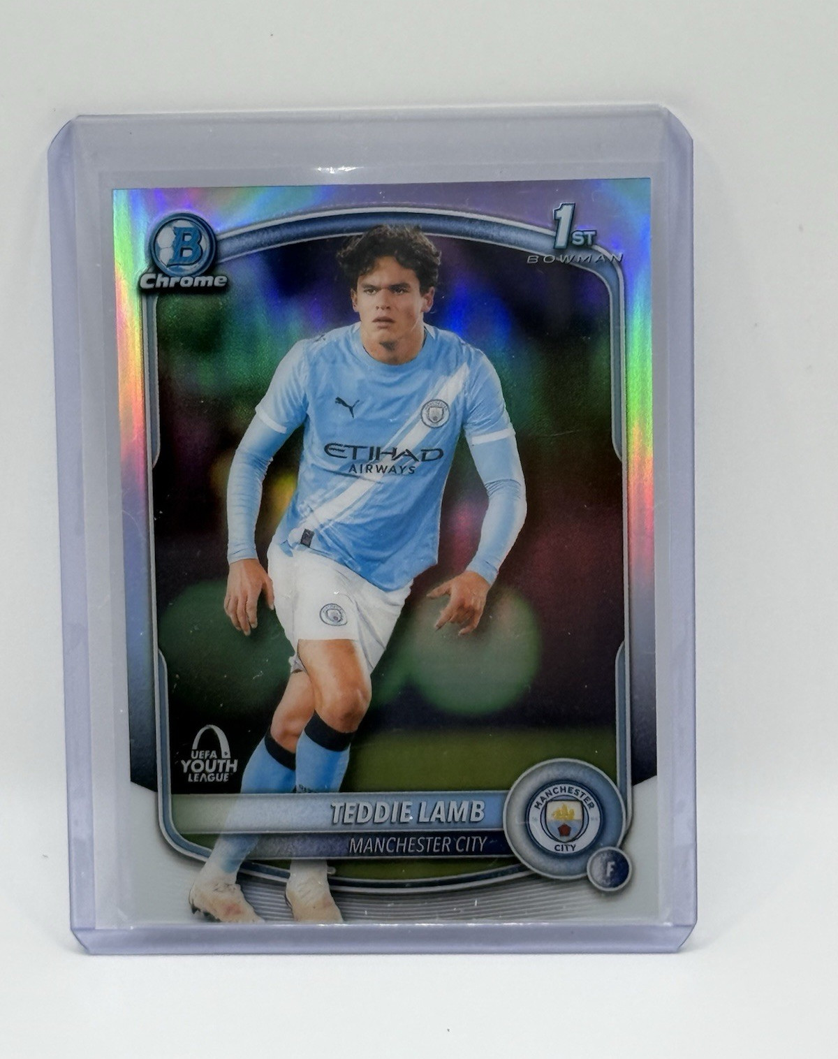 Topps Bowman Chrome UEFA Youth League Teddie Lamb BU-7L Manchester City 2026
