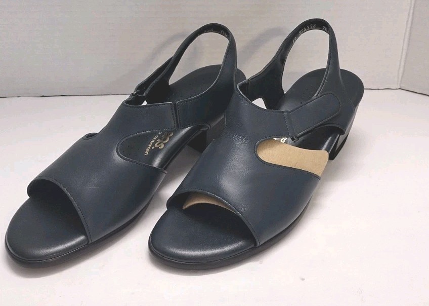 APL NUOVI sandali SAS TRIPAD COMFORT blu navy in pelle SLINGBACK taglia 9 5M made in USA