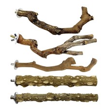 5PCS Parrot Perch Stand Natural Wooden Bird Stand Branch 3 Grape Wood Perch 2...