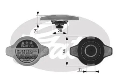 Kühlerbehälterdeckel RC134 GATES für HONDA LEXUS MAZDA MITSUBISHI OPEL PEUGEOT