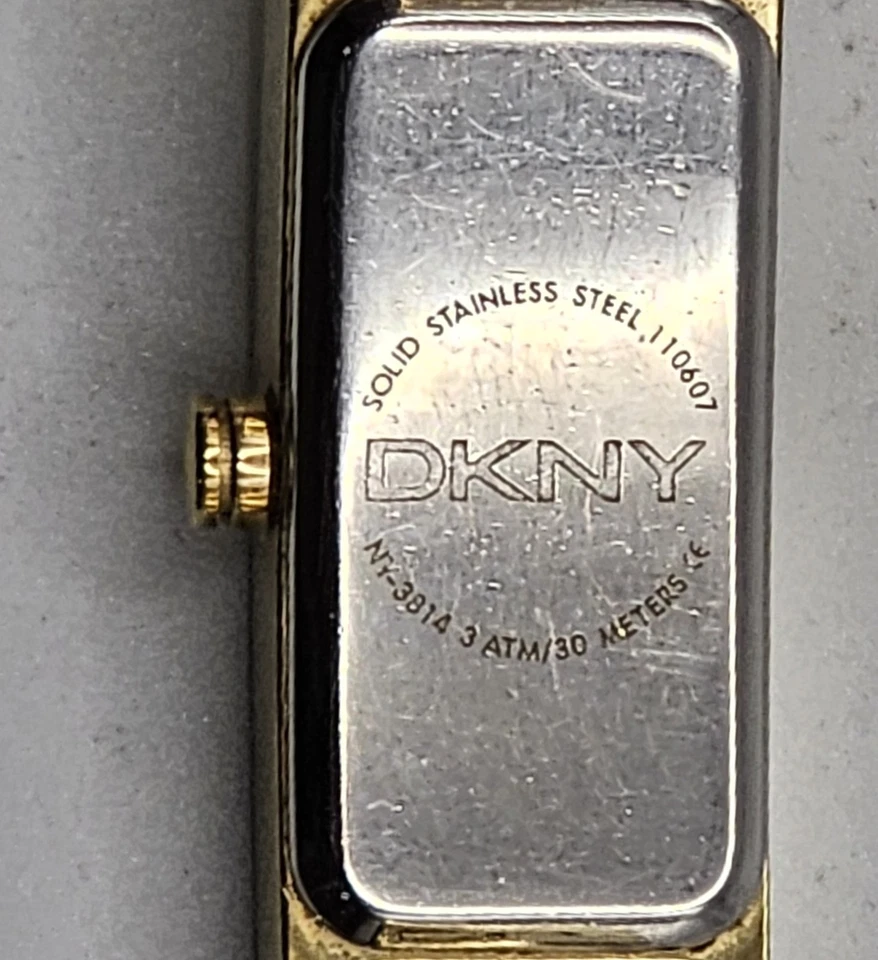 DKNY Women's Gold Tone Rectangle Dress Watch NY-3814 - Working Condition  - Image 4 of 4