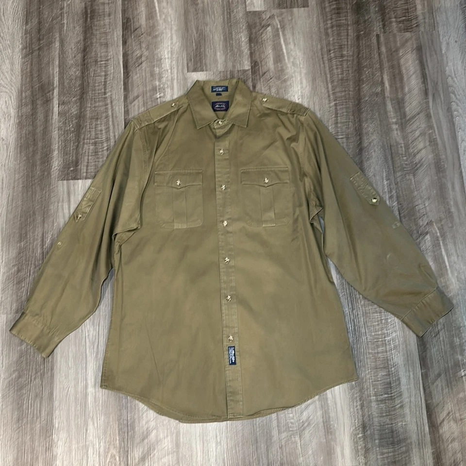 Allen & Solly Vintage Weathered Twill Long Sleeve Button Down - Large - Image 2 of 4