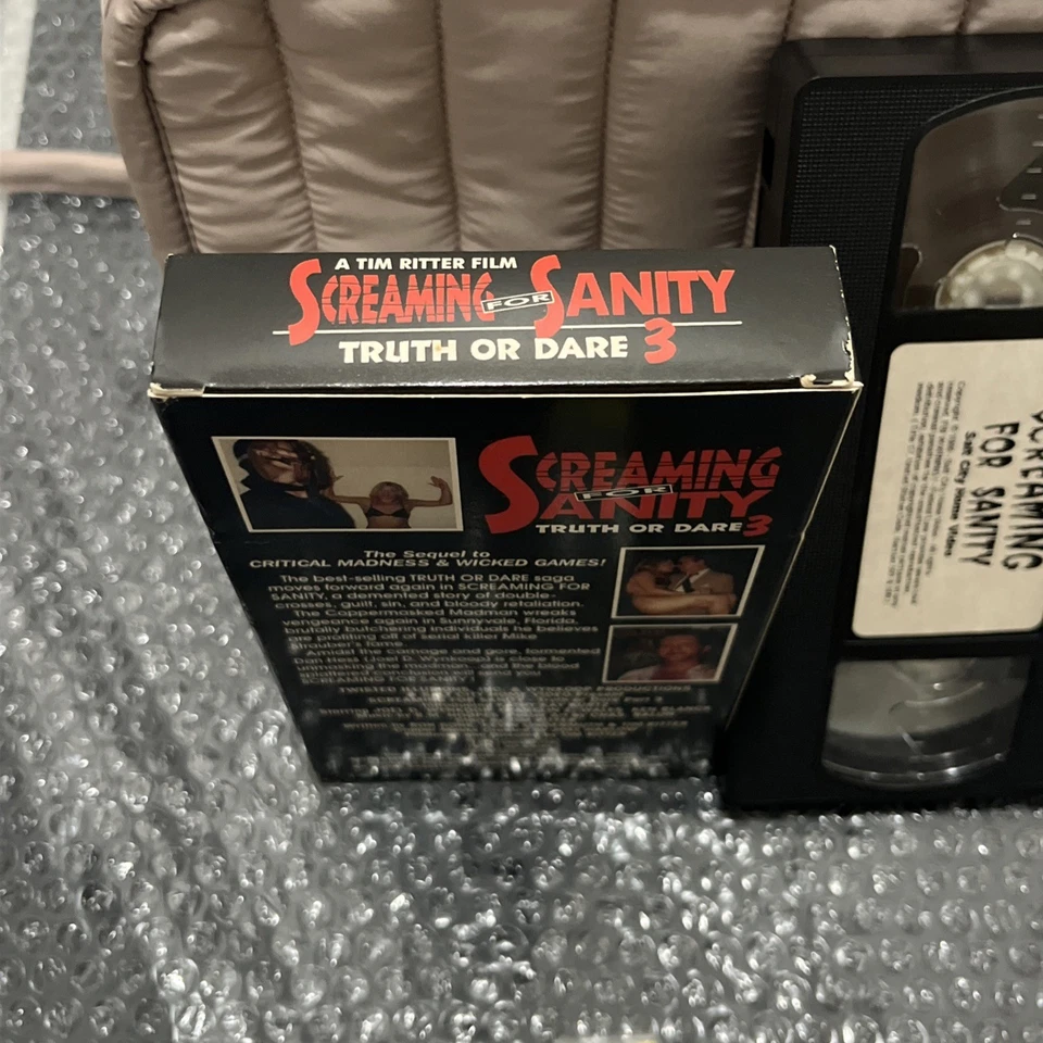 Truth Or Dare 3 Screaming for Sanity VHS Tape 1995 SOV HORROR CRITICAL MADNESS Foto 4 de 4