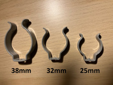 TERRY Clips Plastic Coated Grey - ASSORTED 3 PACK - 25,32,38mm