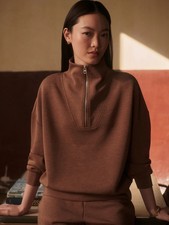   NWT Varley Hawley Half-Zip Sweater Pullover Women's Size M -Golden Bronze Marl