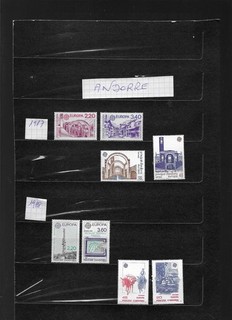 Timbres EUROPA ANDORRE France et Espagne __ 1987 et 1988