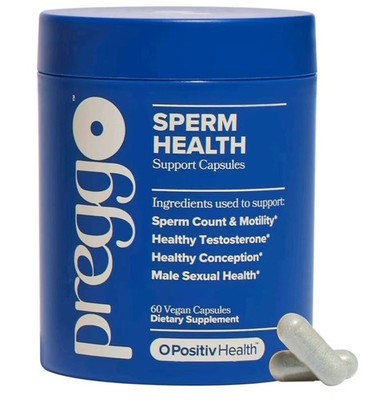 Preggo Sperm Health Capsules Sperm Men for for Count and Motility, 60 Vegan Caps