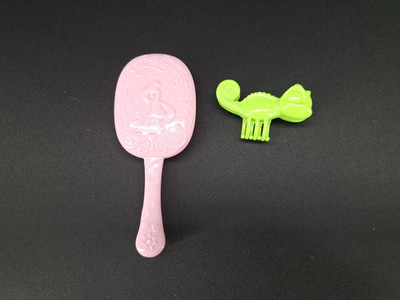 Disney Rapunzel Hairbrush Pascal Hair Clip Tangled Toy Brush for Doll Playsets