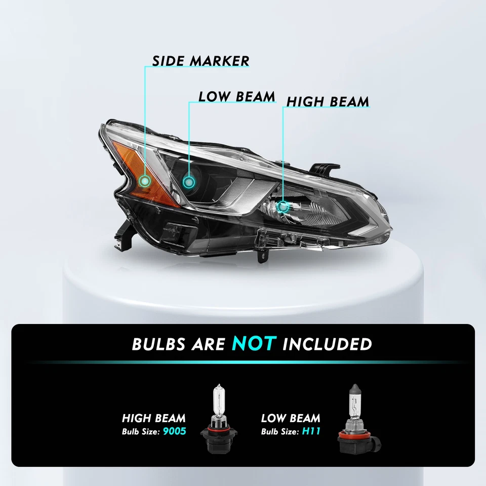 Conjunto de faros halógenos para pasajero derecho Nissan Altima 2019 2020 Foto 2 de 4