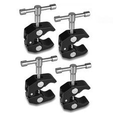 Super Clamp, 4 Pack with 1/4 and 3/8 Thread Crab Clamps