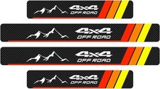 4PCS Tri-Color Door Sill Protectors, Anti-Scratch Carbon Fiber Entry Step Guard