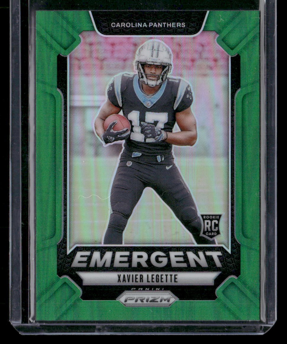 2024 Panini Prizm #15 Xavier Legette Emergent Green Prizm