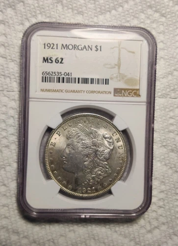 1921 morgan silver dollar NGC ms62