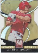 JAY BRUCE /49 ELITE GOLD STATUS DIE CUT REFRACTOR REDS YANKEES 2014 14 PANINI