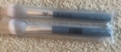 LARUCE 2 Piece DENIM Face Brush Set LR304 Angle & LR316 Duo Fibre Brushes NEW