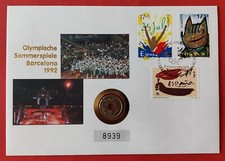 Spanien 25 Peseten 1991 Barcelona 1992 Juan Carlos I Numisbrief Coin Cover TOP!!
