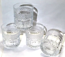 Studio Silversmiths STUDIO CRYSTAL 10oz Double Old Fashion Glasses Lot of 4