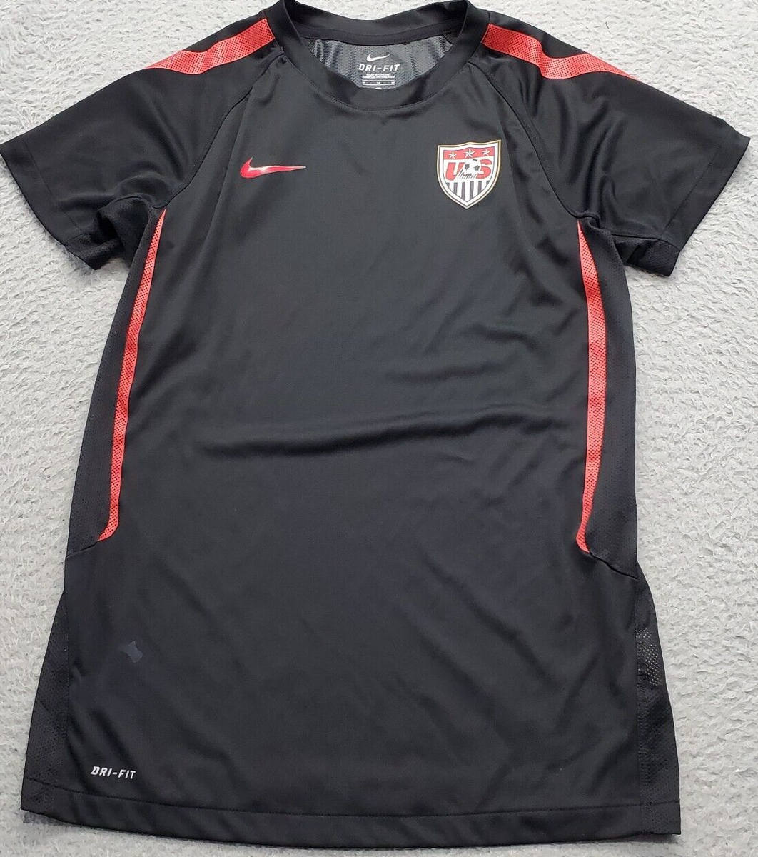 MLS US Soccer Nike Away Shirt Womens Medium Black Dri Fit Polyester Short  Sleeve