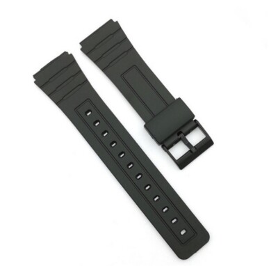 Kunststoff Uhrenband Modell Caso-PR schwarz 20 mm, kompatibel Casio Uhren