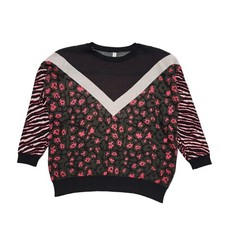 HI Henry Holland Crew Neck Animal Print Knit Slim Jumper Women's uk 8 H481