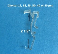 12 - 50 Pcs 2 1/2 Inch CLEAR Valance Clips For Faux Wood Window Blinds 2.5"