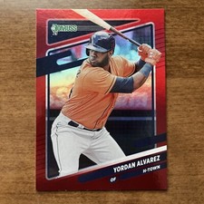 Yordan Alvarez 2021 Panini Donruss Baseball Red Holo Parallel “H-Town” Variation