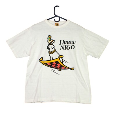 Human Made X Nigo ''I Know Nigo'' Men T- Shirt Short Sleeves Size L NEW Made Japan