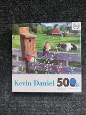 Kevin Daniel 500 Pc Jigsaw Puzzle Sure Lox Birdhouse Farm-Blue Bird & Cow