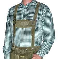M L XL GREEN WHITE German Men Shirt Oktoberfest Lederhosen Trachten Bavarian