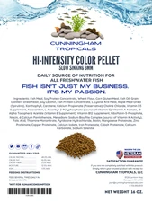 Cunningham Tropicals - 1 lb. Hi-Intensity Color Pellets -  3.0mm - Slow Sinking