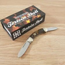 Rough Ryder Bow Canoe Pocket Knife 440B Steel Blades Imitation Tortoise Handle