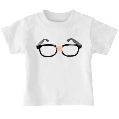 Nerdy Black Nerd Glasses Cotton Toddler Baby Kid T-shirt Tee 6mo Thru 7t