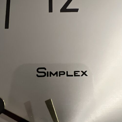 Vintage Simplex Wall Clock Thick Glass Metal CONVERTED To BATTERY. 12x12 - Picture 3 of 3