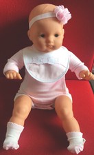 NEWBORN GIRL GIFT SET: BODYSUIT BIB SOCK HEADBAND EUROPEAN NEW