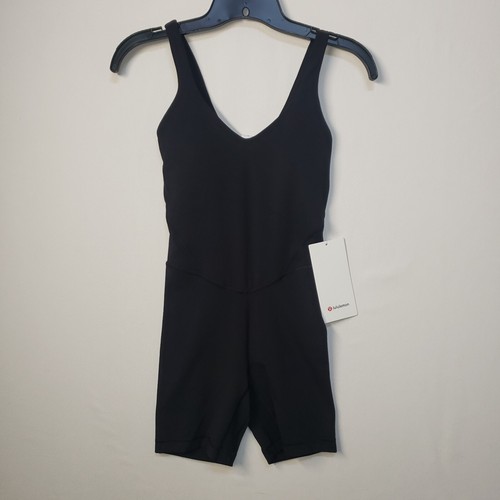 Lululemon Align Short Bodysuit Romper 6" Womens Size 0 One Piece Black NEW $128