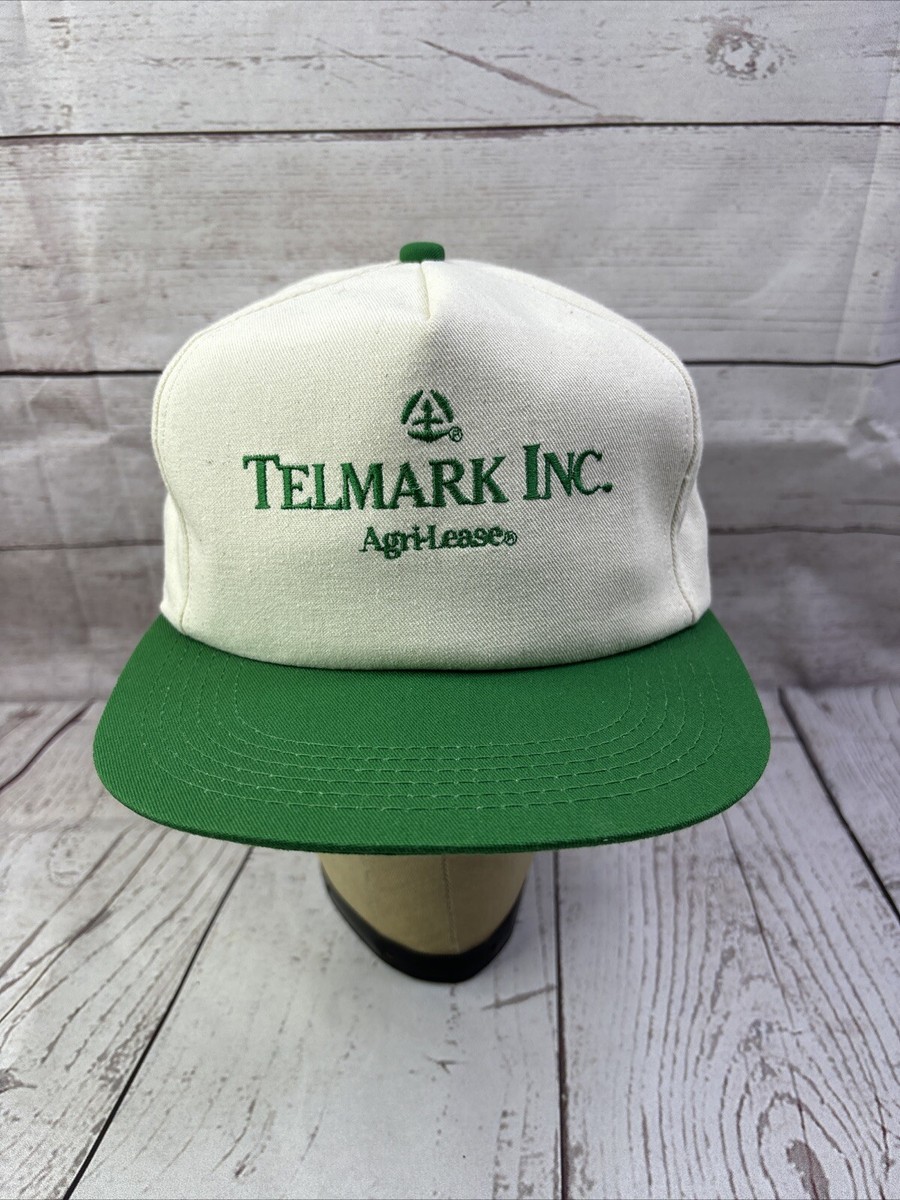 Vintage Telmark Inc Agri-Lease Hat Cap SnapBack White W/ Green Bill And Letters