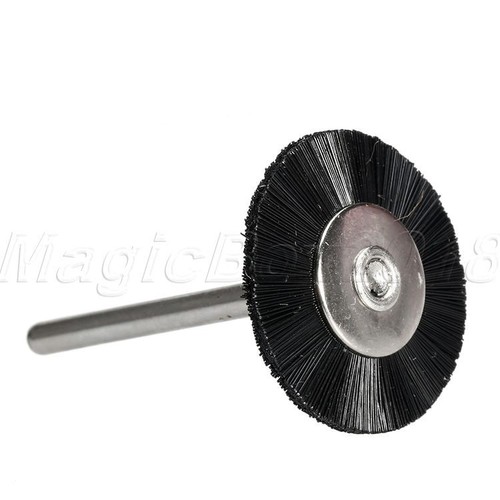 10pcs 25x3mm Flat Nylon Bristle Wheel Wire Brush 1/8" Shank Grinder Accessory - Picture 9 of 10