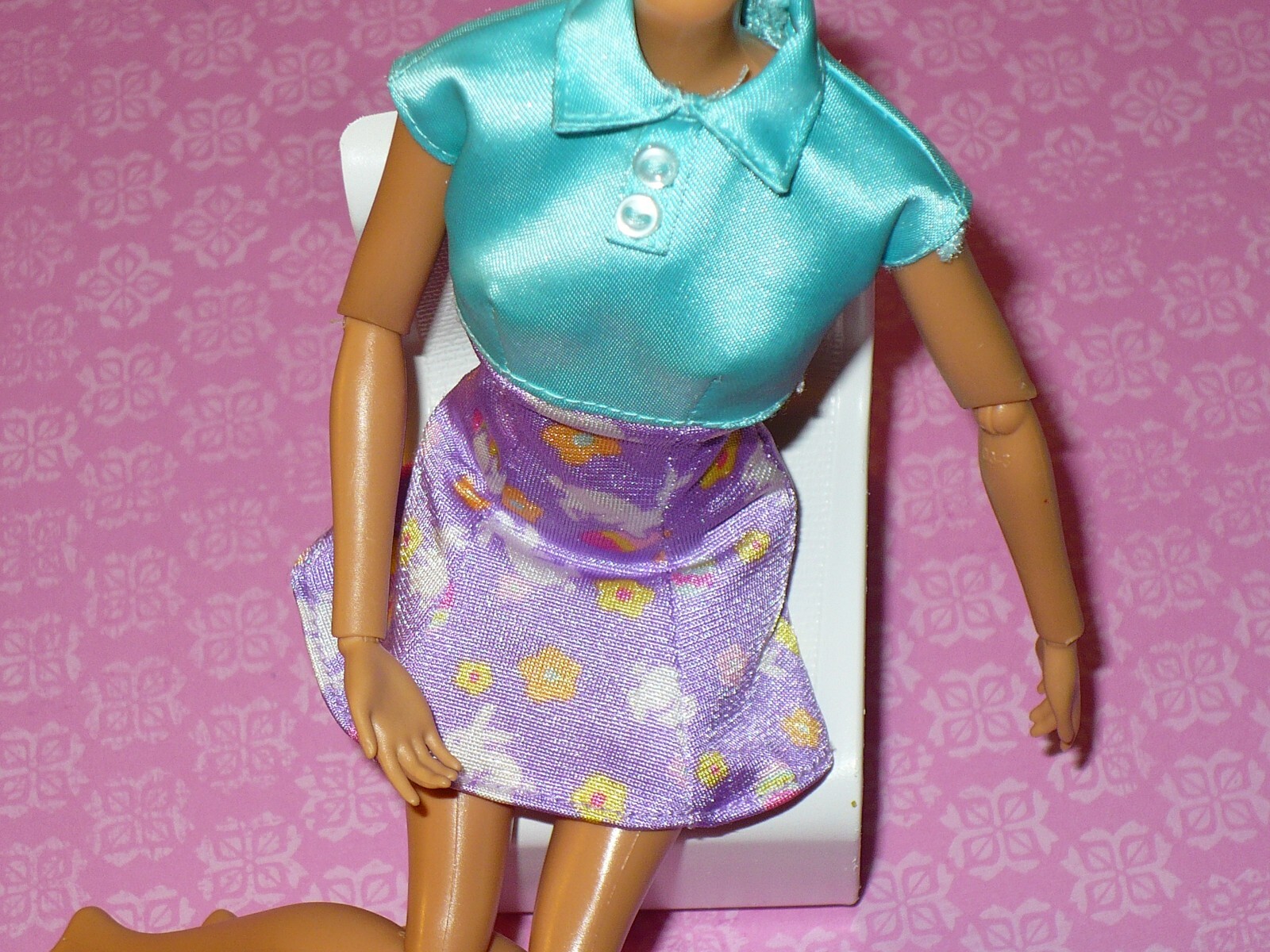 Mattel Barbie Doll Clothing Fashionistas PRINTED EASTER SATIN DRESS Bunny eBay