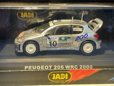 JADI ModelCraft 1/43 PEUGEOT 206 WRC 2000, Silver, Gronholm/Rautiainen