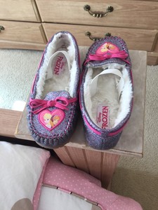 pink glitter moccasins