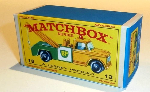 Matchbox Lesney No 13 Dodge Wreck Truck Empty Repro E Box*