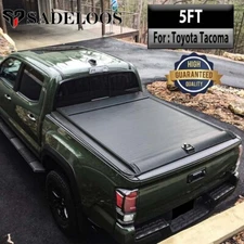 5ft Retractable Roll-up Bed Cover Hard Tonneau Cover For 2016-2025 Toyota Tacoma