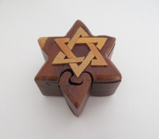 Wooden Wood Stash Puzzle Trinket Jewelry Box - Vintage