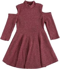 I Heart Pinc by Pinc Premium Girls 4-6X Cold Shoulder Knit Dress,6X