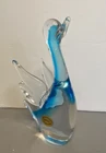 Vintage Blue Art Glass Swan Artas Murano, Italy