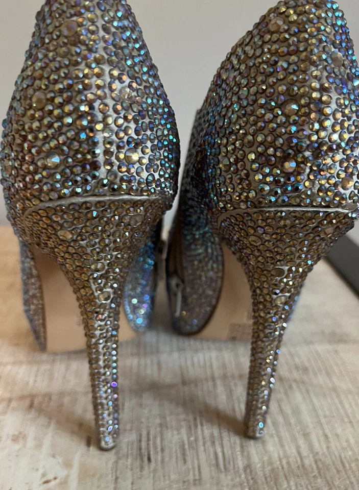 Benjamin Adams London Stiletto 水晶露趾高跟鞋 尺寸 US 38.5 EU 39 — 第 3/4 张图片