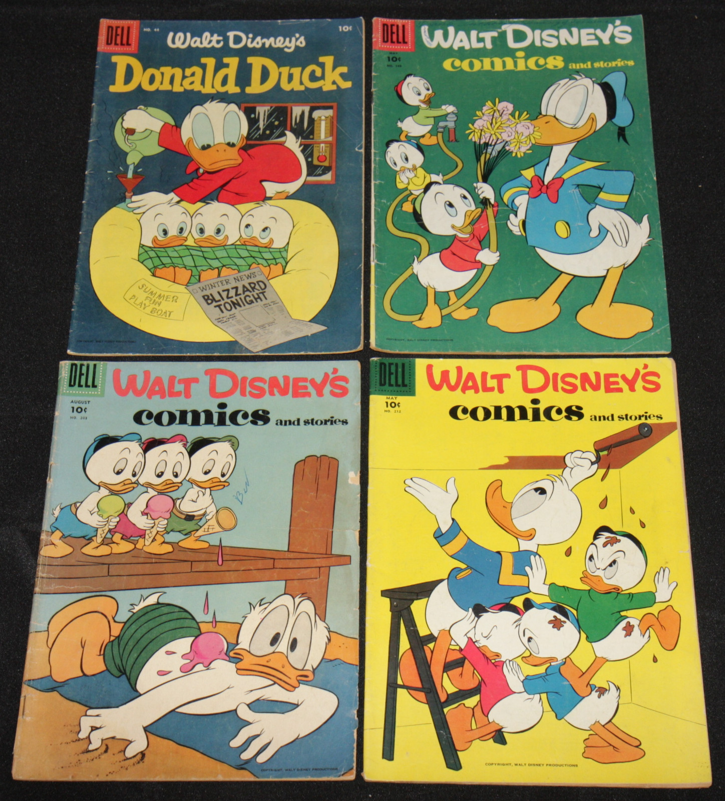 Dell Silver Age Donald Duck 4pc Comic Lot VG 10 Cent Walt Disney-image