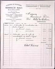 1917  Reboulin Robert Masonry Company Parquet Floors Xylolith FRENCH Billhead